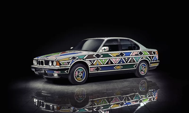 Boldly patterned BMW 525, a masterpiece Esther Mahlangu painted in 1991