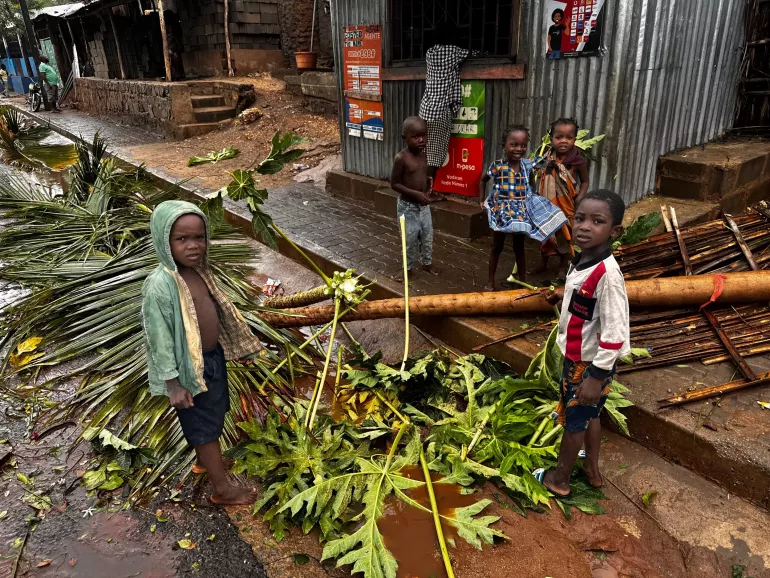 Children impacted by Cyclone Chido in Mozambique