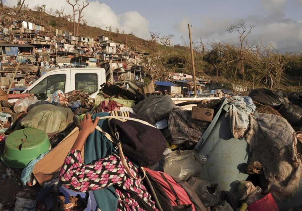 Another view of Cyclone Chido wreck in Mayotte