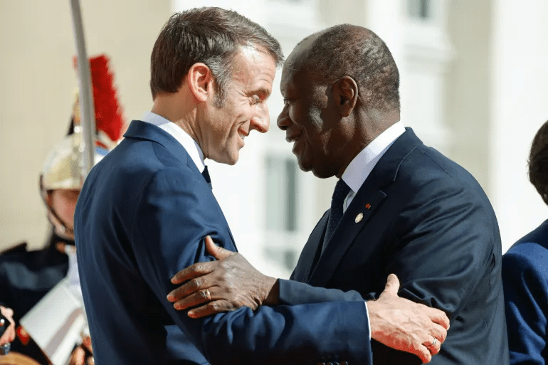 French President, Macron, and Ivory Coast President, Alassane Ouattara