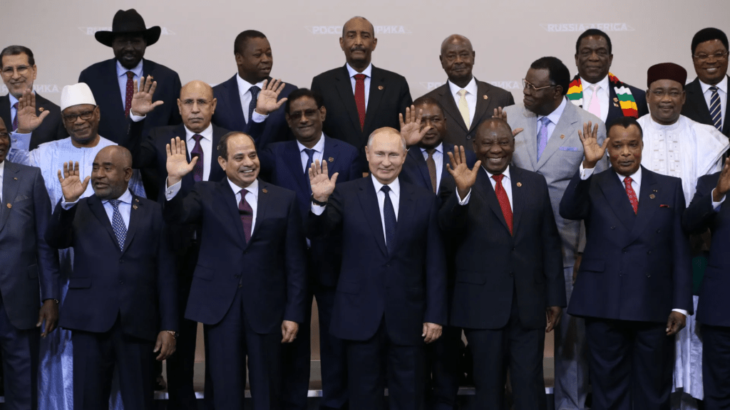 Russian President with some AFrican leaders